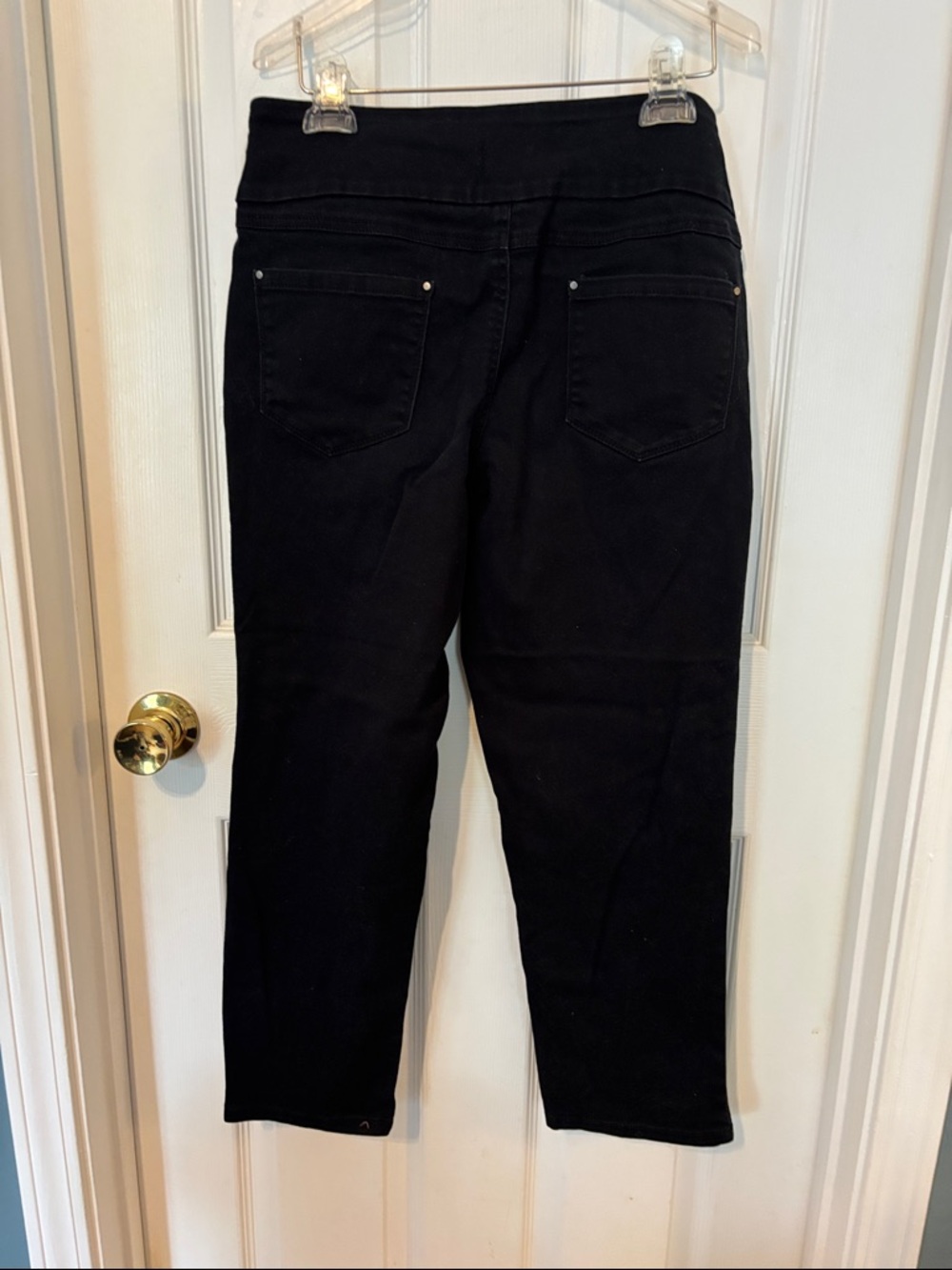 Black Women’s Slim Stretch Jeans stretch waistband size M petite 8-10. - Picture 5 of 5